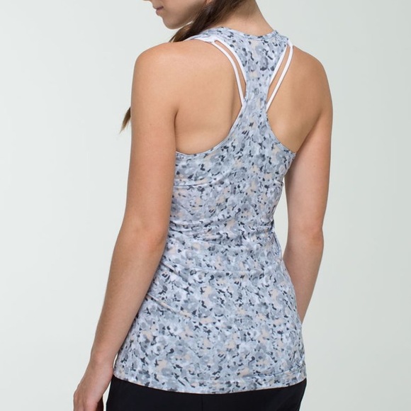 Lululemon Cool Racerback Silver Fleur Tank - Picture 1 of 5